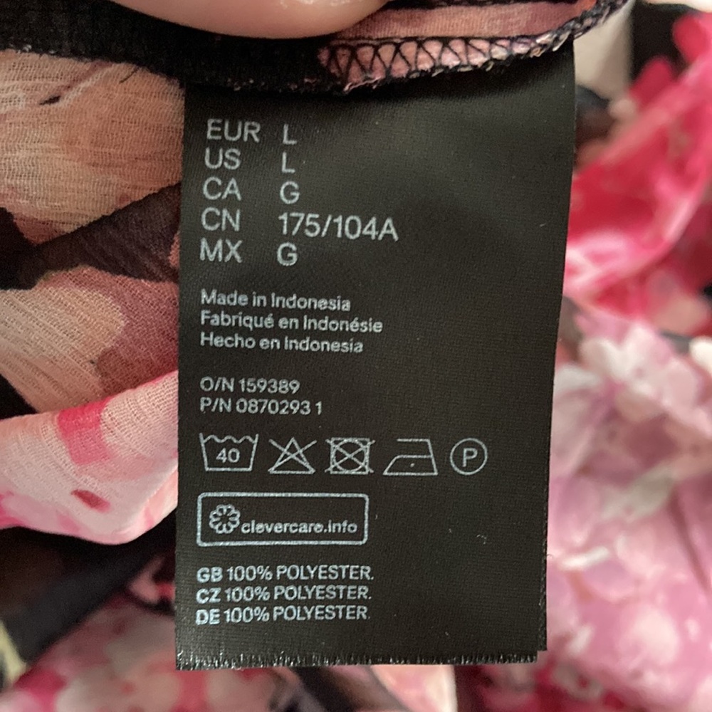 🟧🟧 H&M Women’s Sheer Floral Tie Back Top (size L) - Picture 9 of 9